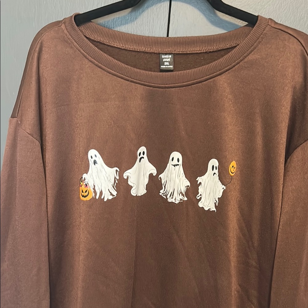 SHEIN Brown Ghostie Sweatshirt
